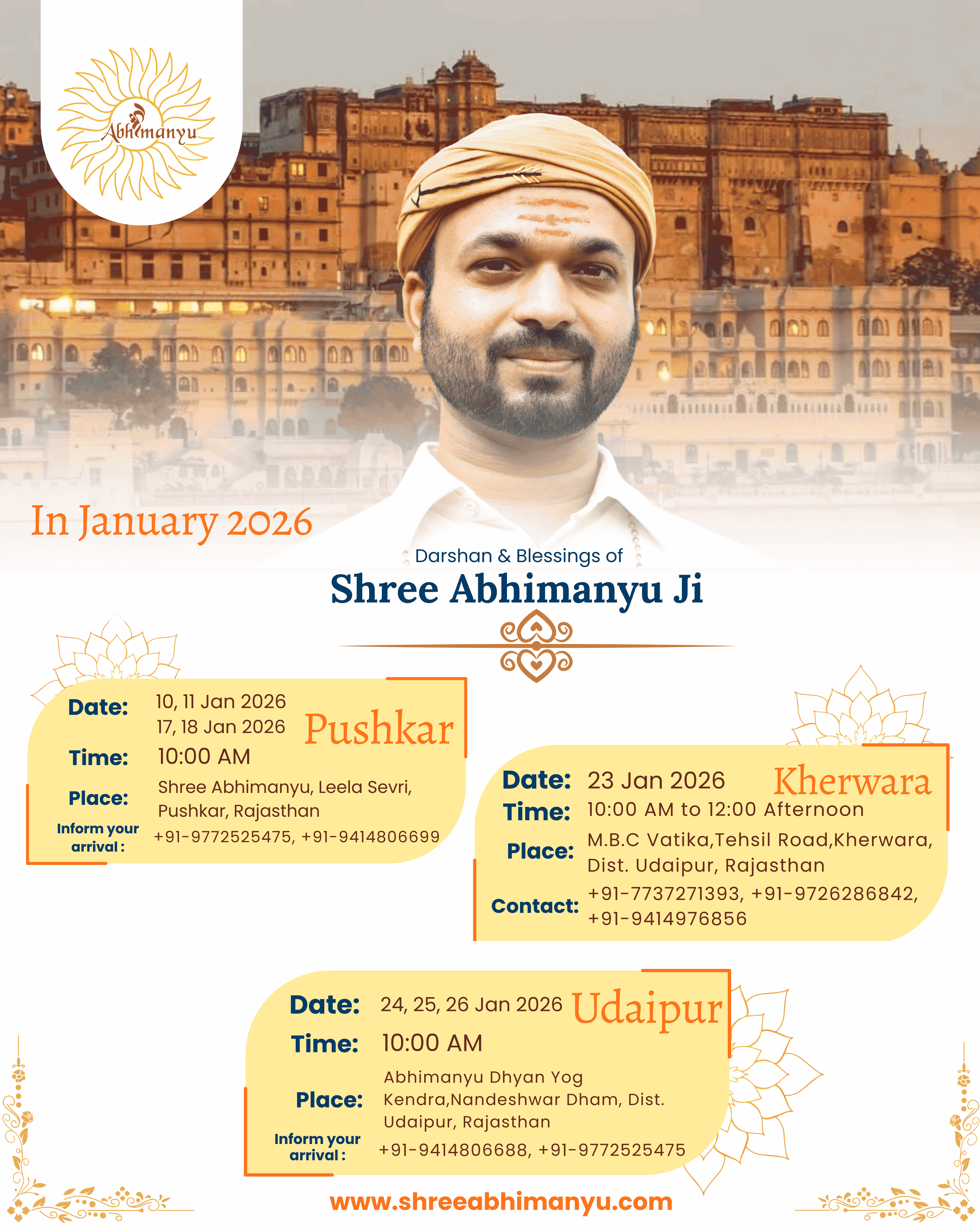 Darshan & Blessings of Shree Abhimanyu Ji In January 2026 event